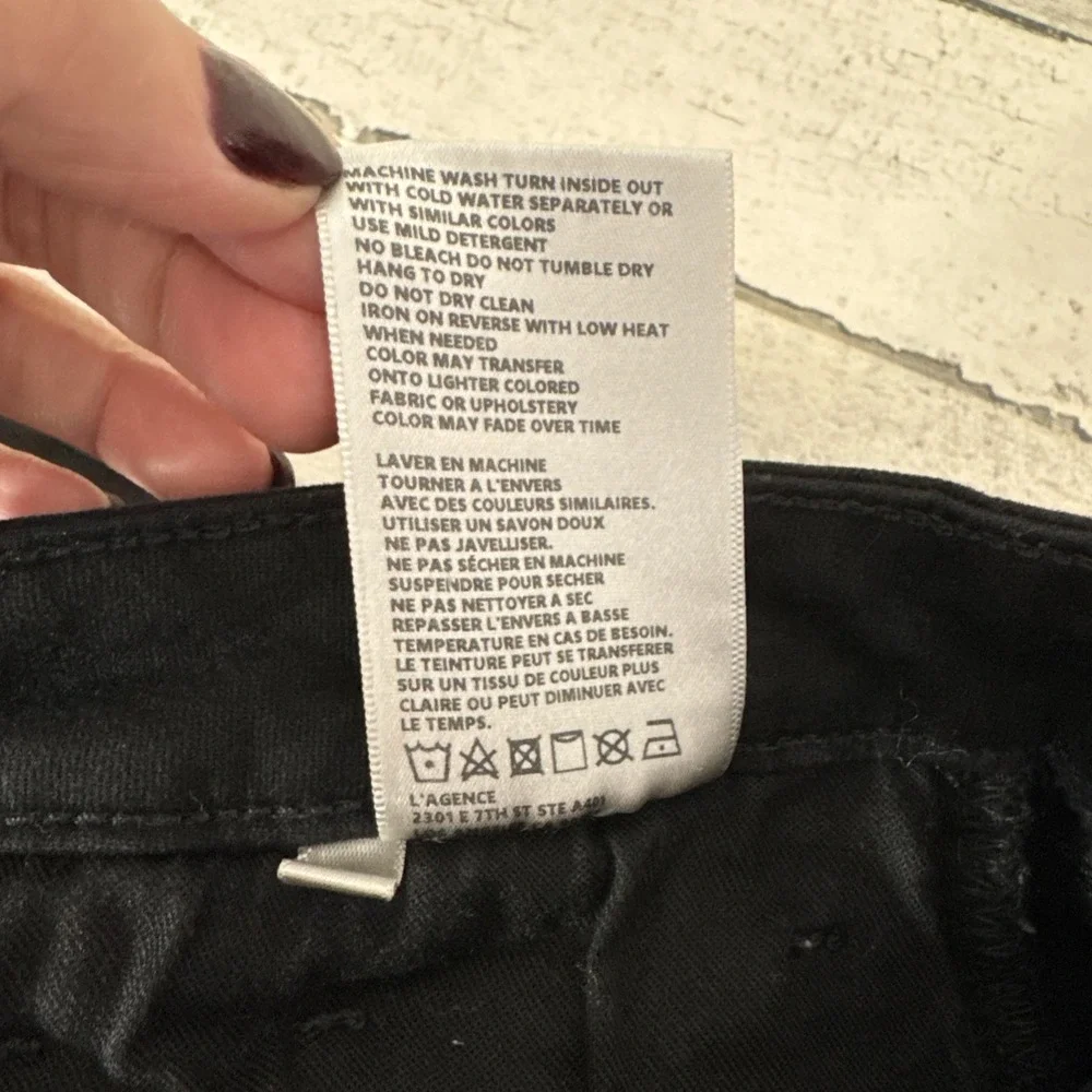 L'AGENCE Margot High Rise Skinny Jeans‎ Black Size 26 Cotton Blend